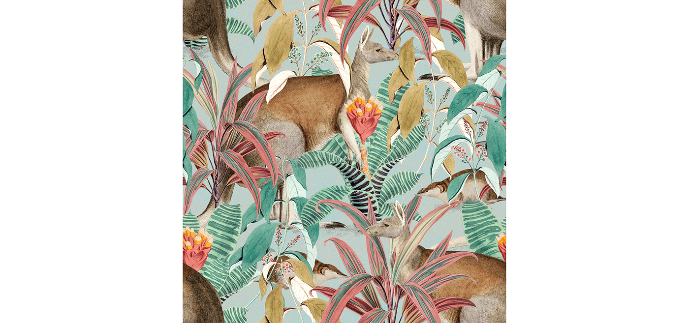 animal background Digital Art  jungle pattern pattern design  seamless Tropical vintage wallpaper