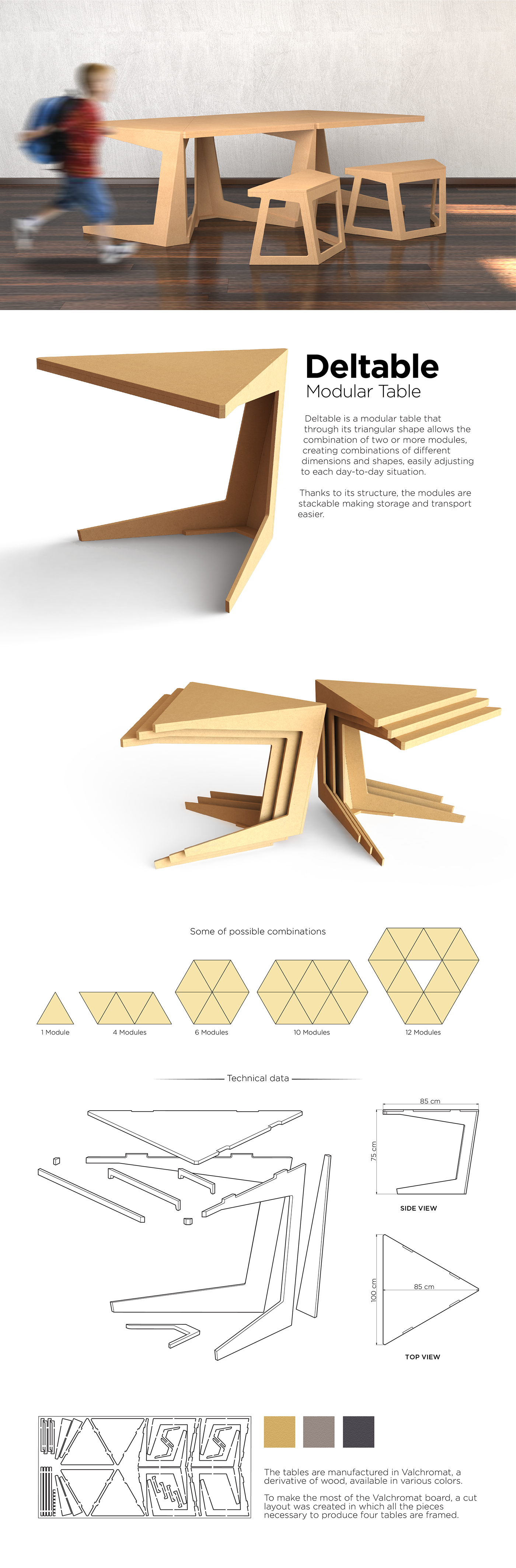 table furniture product design  stool wood modular industrial design  school Project