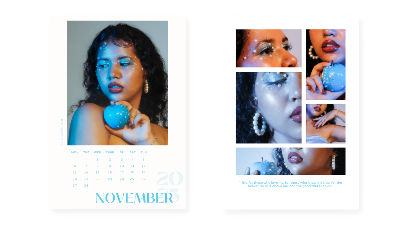 Photography  styling  Fashion  portrait editorial makeup euphoria calendar design Layout photoshoot
