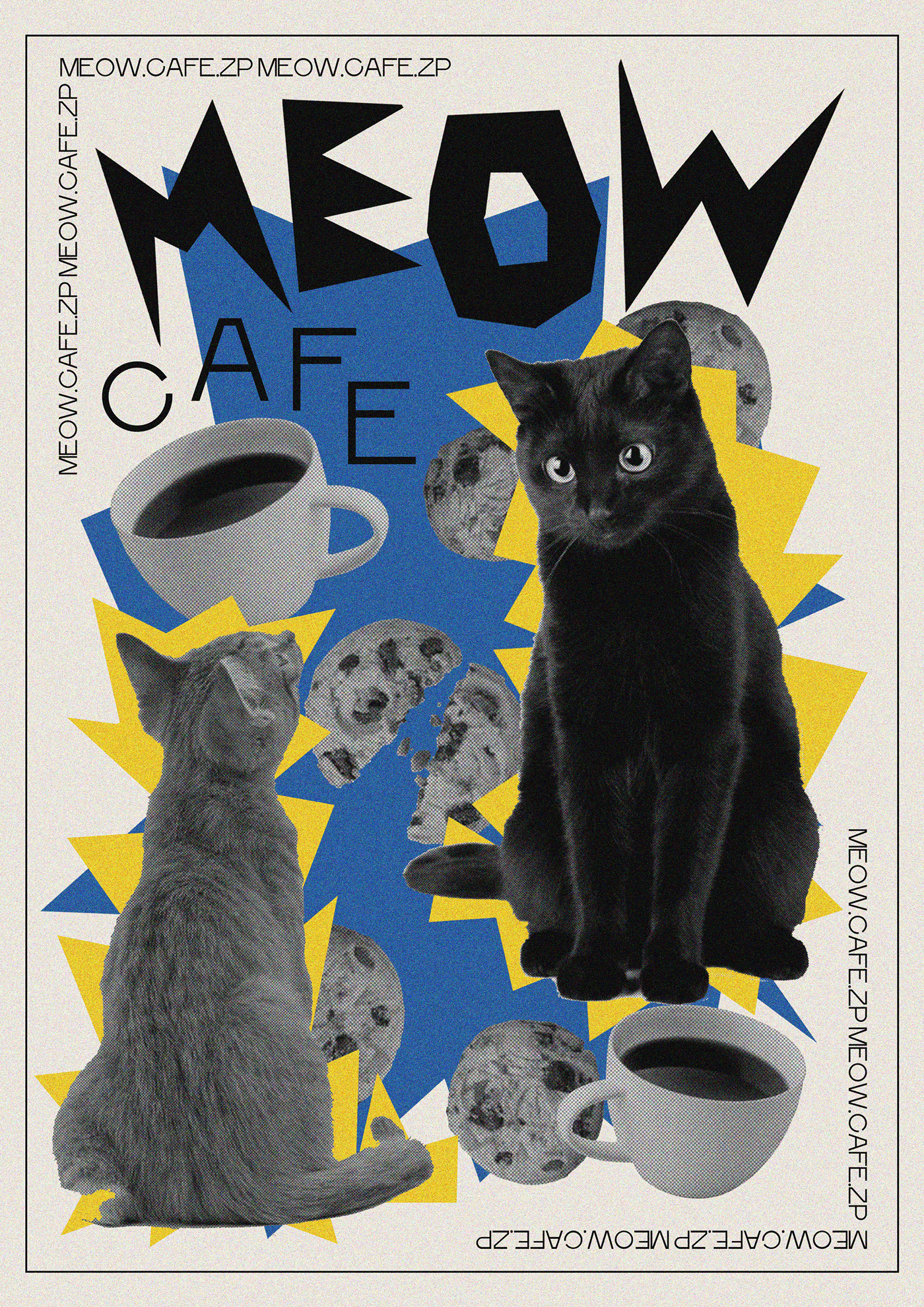 poster Graphic Designer Brand Design designer Cat cafe постер плакат дизайн полиграфия