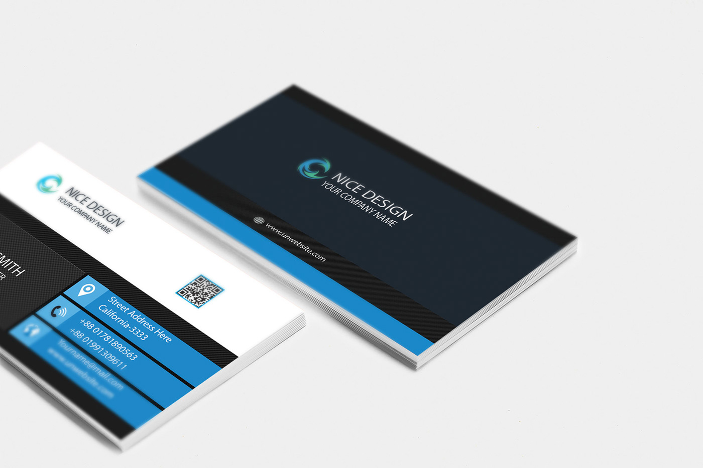 blue brand business business card card clean CMYK color corporate creative