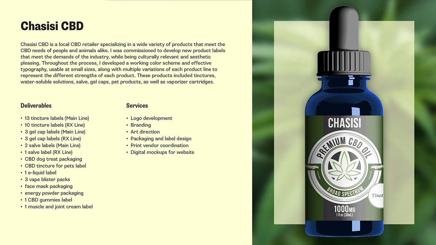 CBD Packaging Label print hemp marijuana brand branding  Freelance