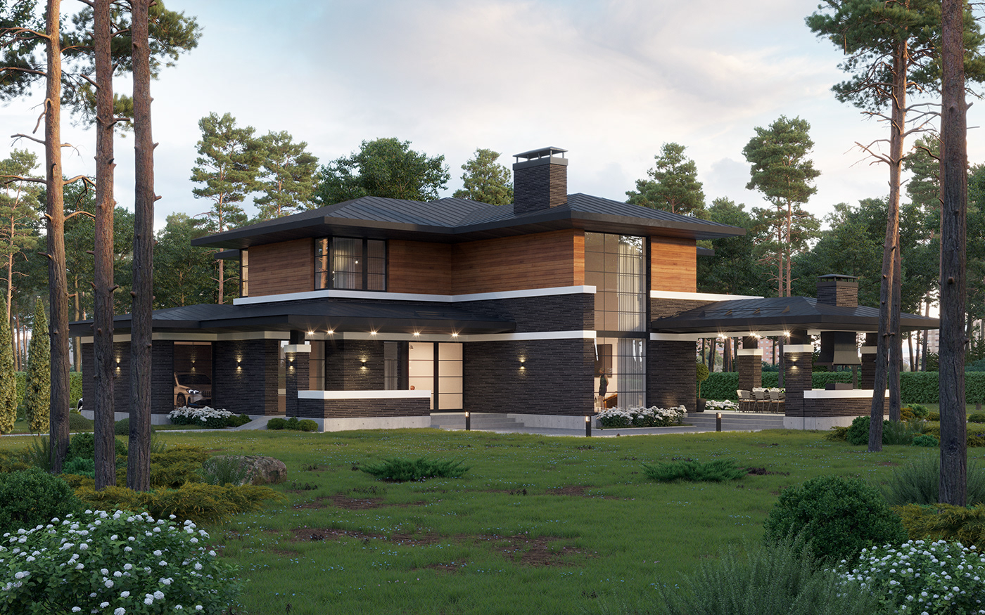 house 3D exterior 3ds max CGI archviz Render corona visualization architecture