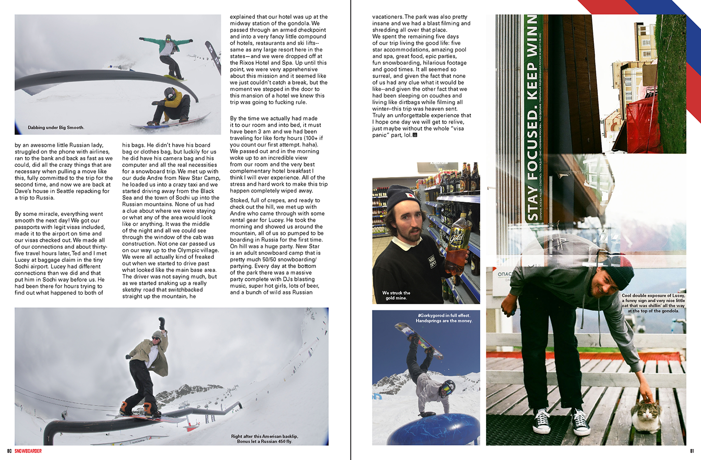 Snowboarding Snowboarder snowboard magazine spreads article