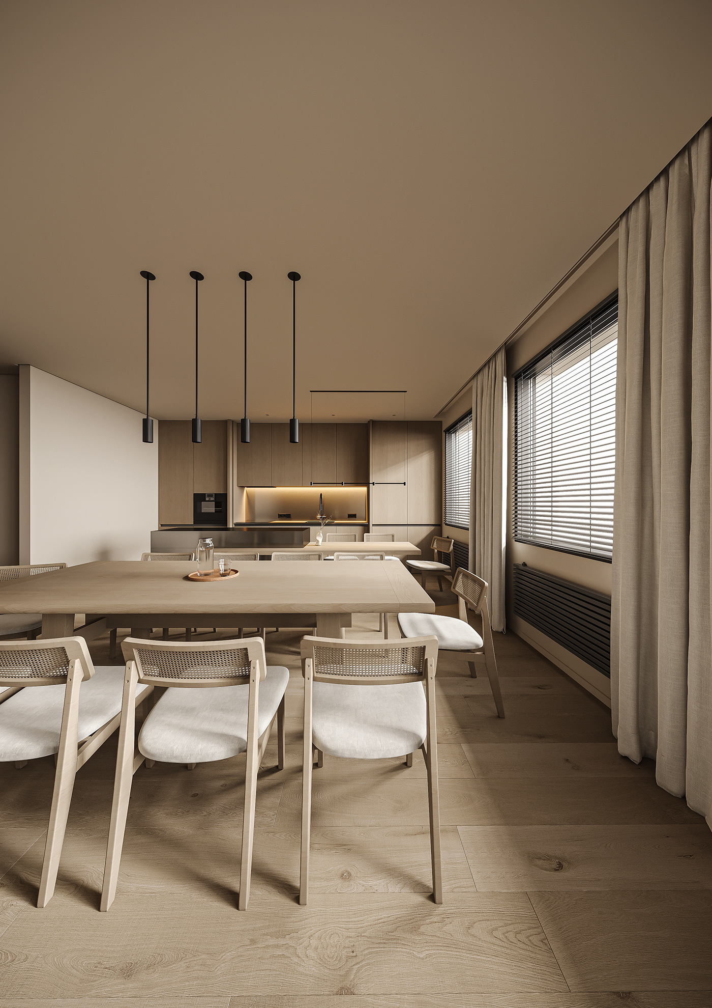 living room interior design  3ds max CGI kitchen Interior minimal modern Minimalism design