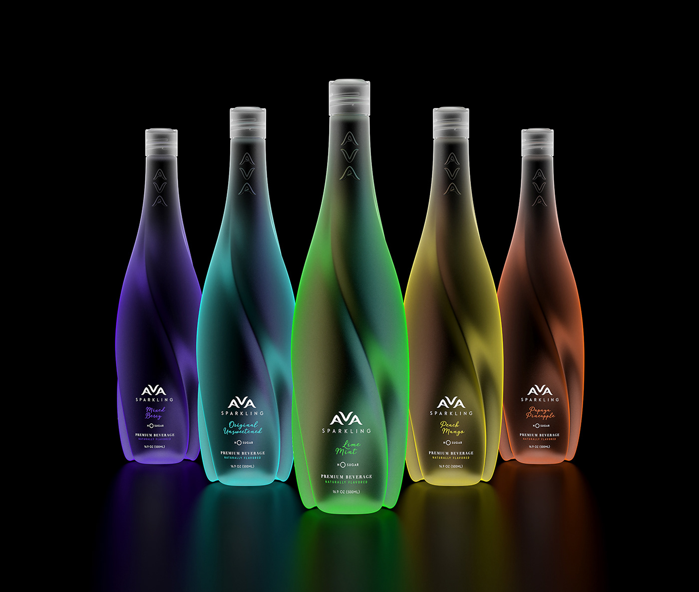 3D ava design flavors package premium sparkling water