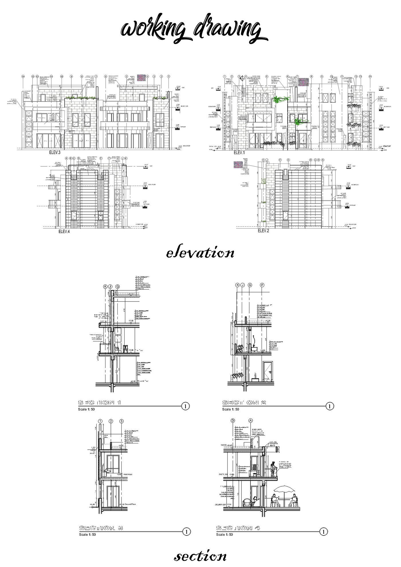architect architecture AutoCAD details exterior shop drawing technical technical drawing working working drawings