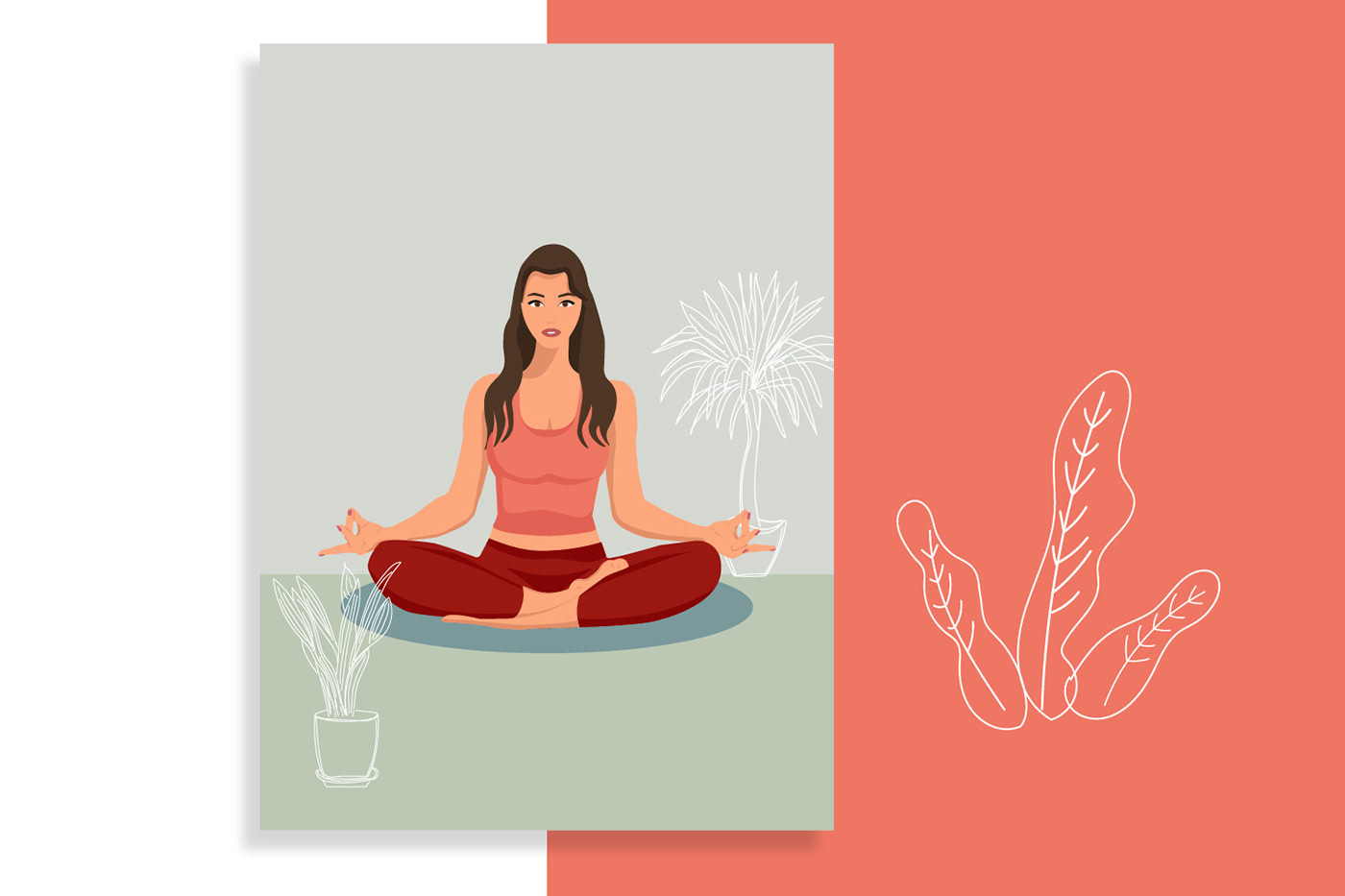Character design  faceless Health ILLUSTRATION  meditation poster Poster Design posterdesign Yoga yoga studio