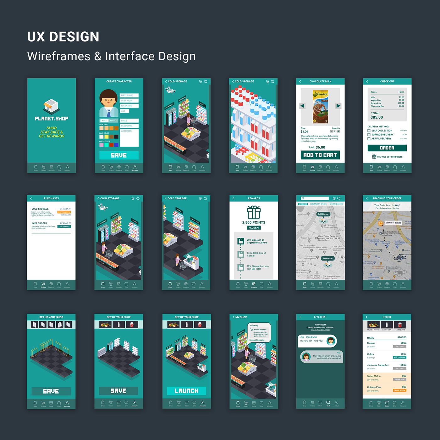 user interface UX design app design online shopping