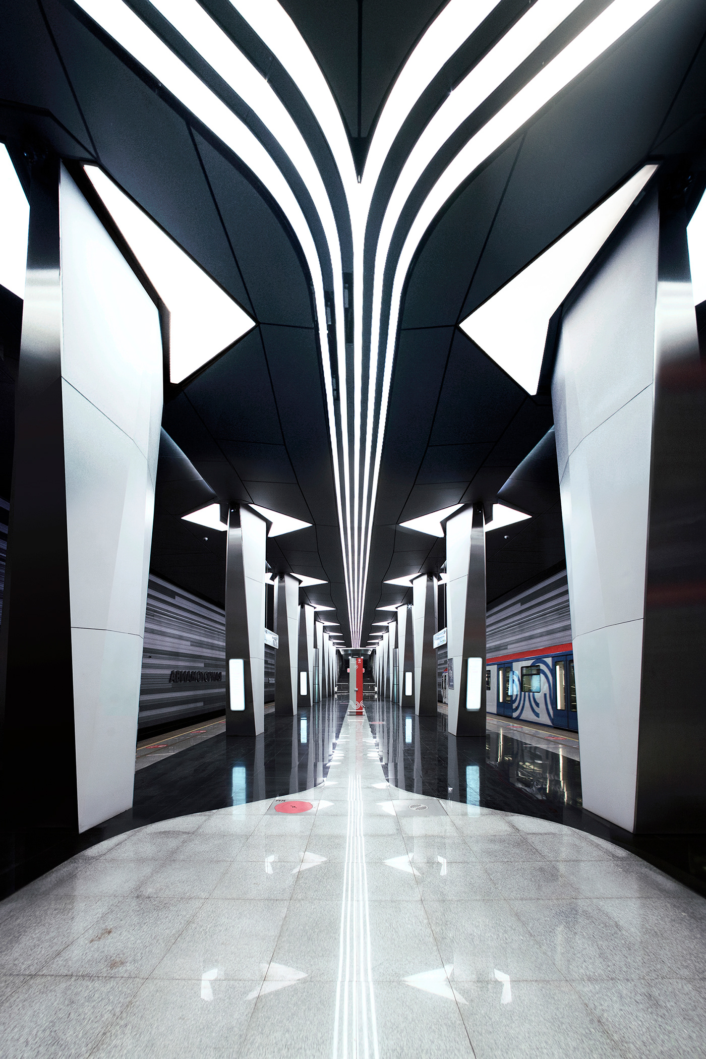 contemporary architecture interior design  modern metro subway Moscow Russia underground Urban Travel