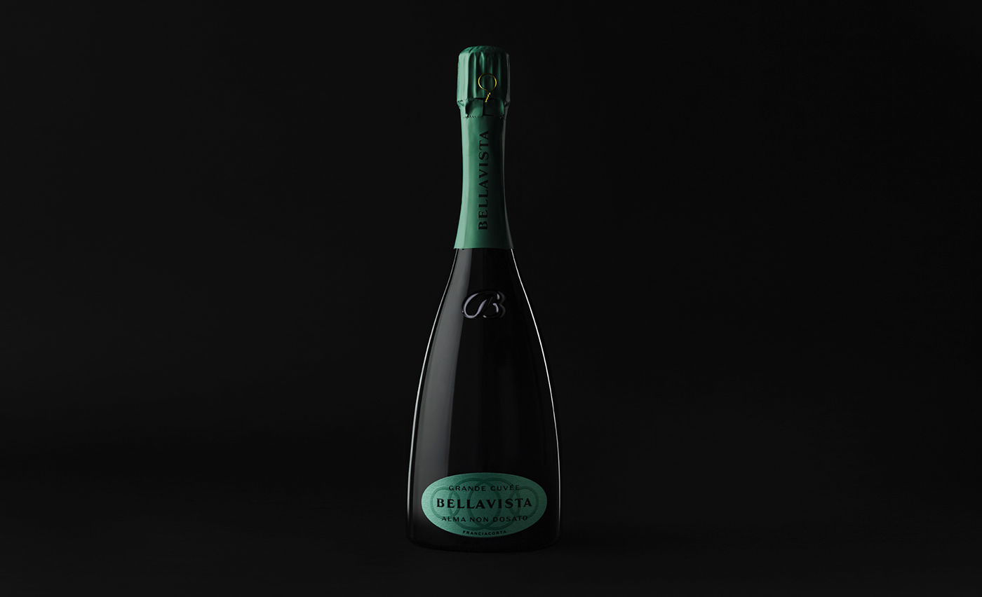Bellavista wine spumante symbol Packaging graphic design  typography   design italian bottle