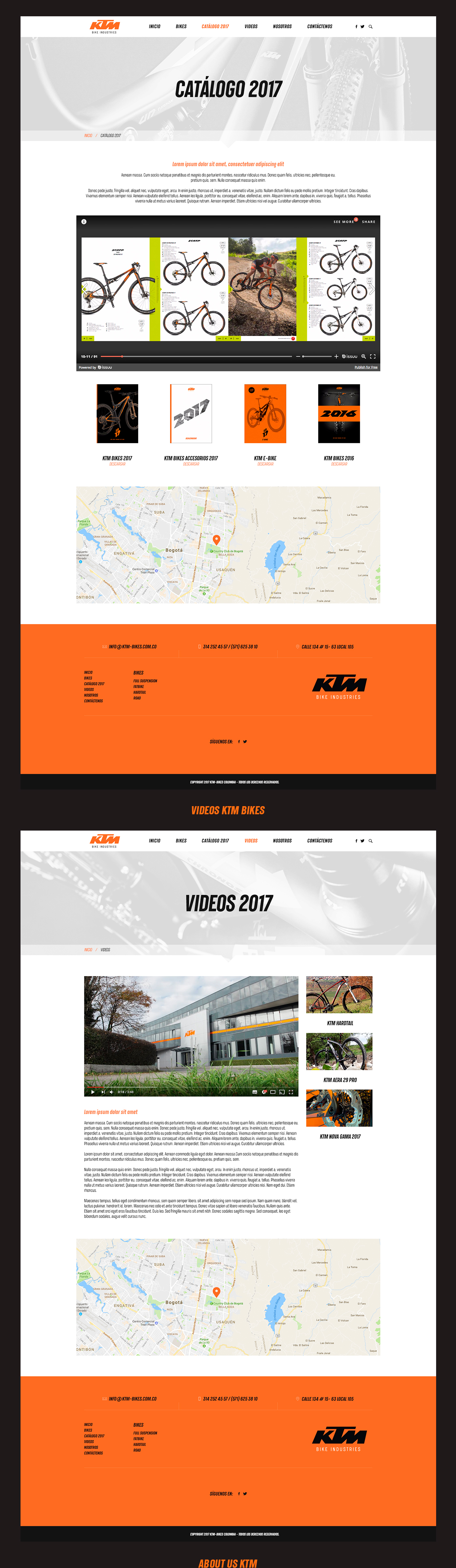 bikes KTM dirección arte Diseño web Bicicletas colombia diseño interactivo