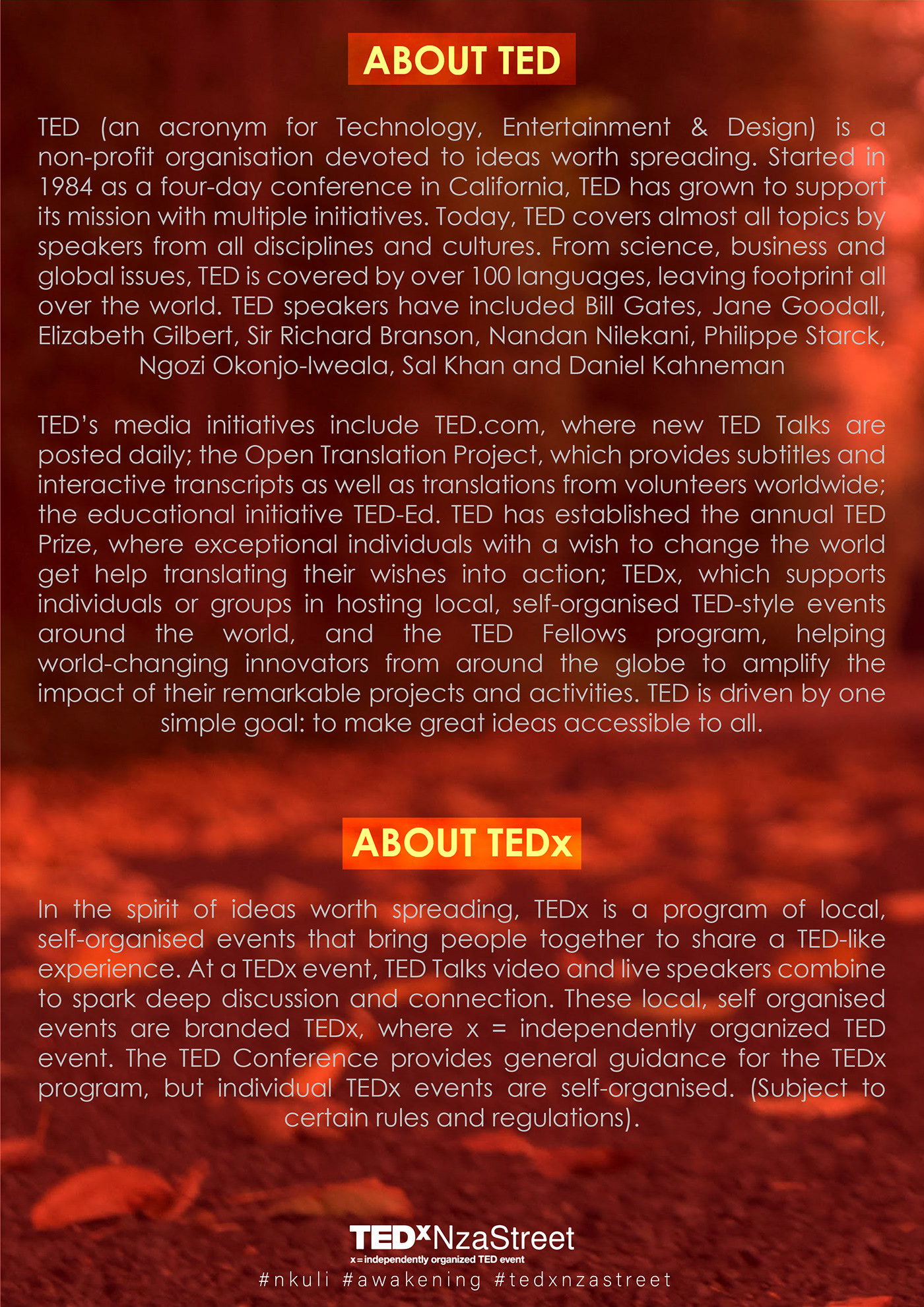 TED TEDx TED Talk TEDx Talk tedxnzastreet brochure design Magazine design Event Brochures Brochure Design Ideas