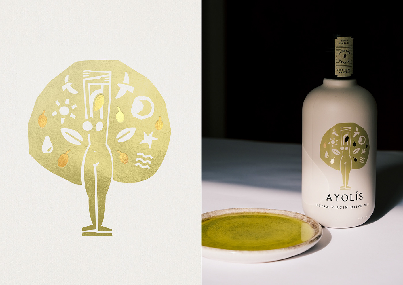 bottle design Food  gold green Logo Design natural Olive Oil Packaging packaging design product