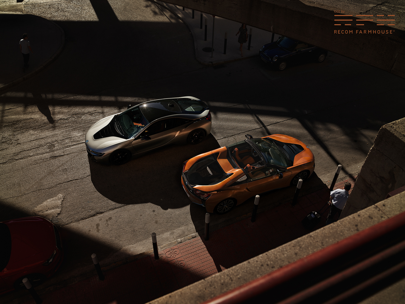automotive   car coupe roadster shadow light CGI madrid orange hybrid