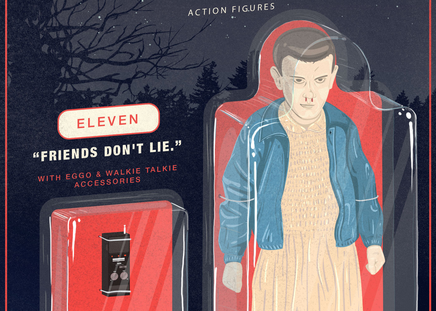 Stranger Things Action Figures Netflix eleven Movies tv ILLUSTRATION  toy product
