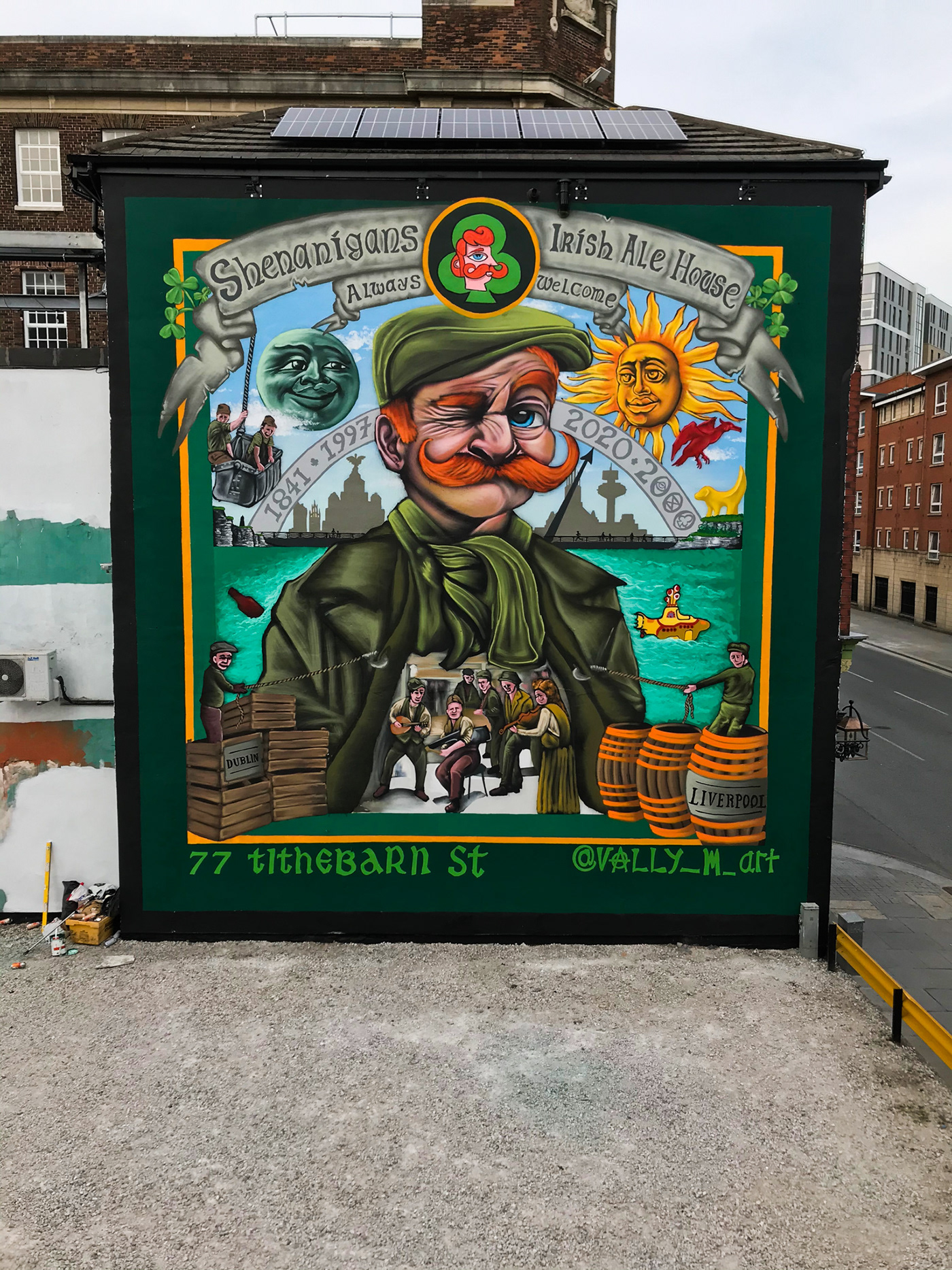 Graffiti Ireland irish Liverpool Mural Muralist painting   pub Street Art  wall art