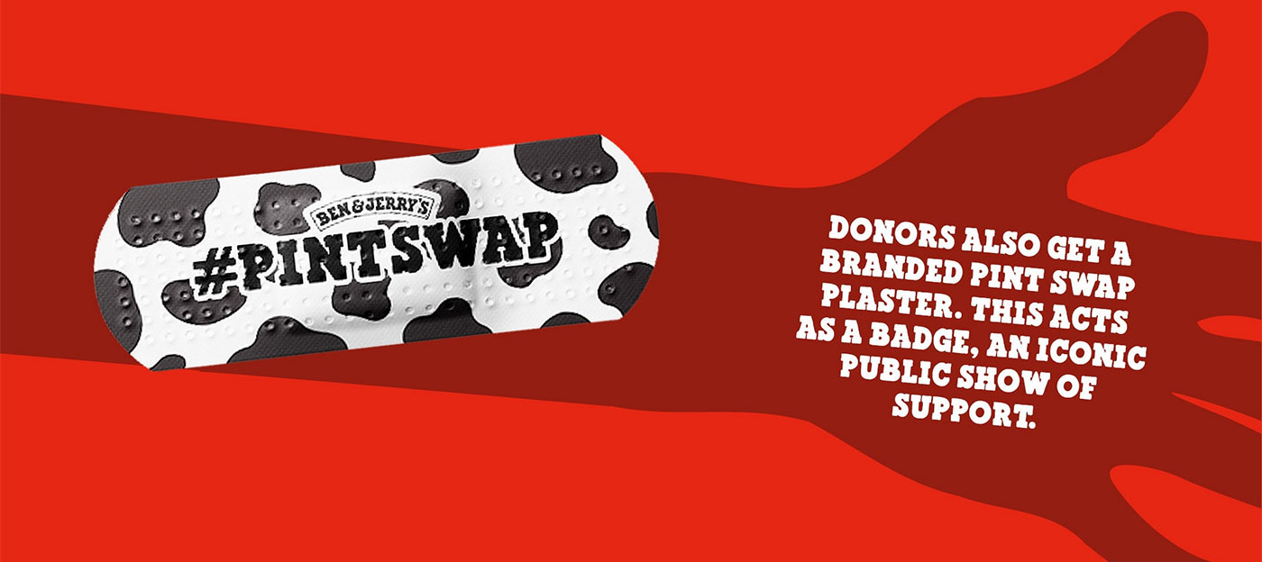 ben jerry Ben & Jerry's Pint Swap blood pint Swap charity CSR concept