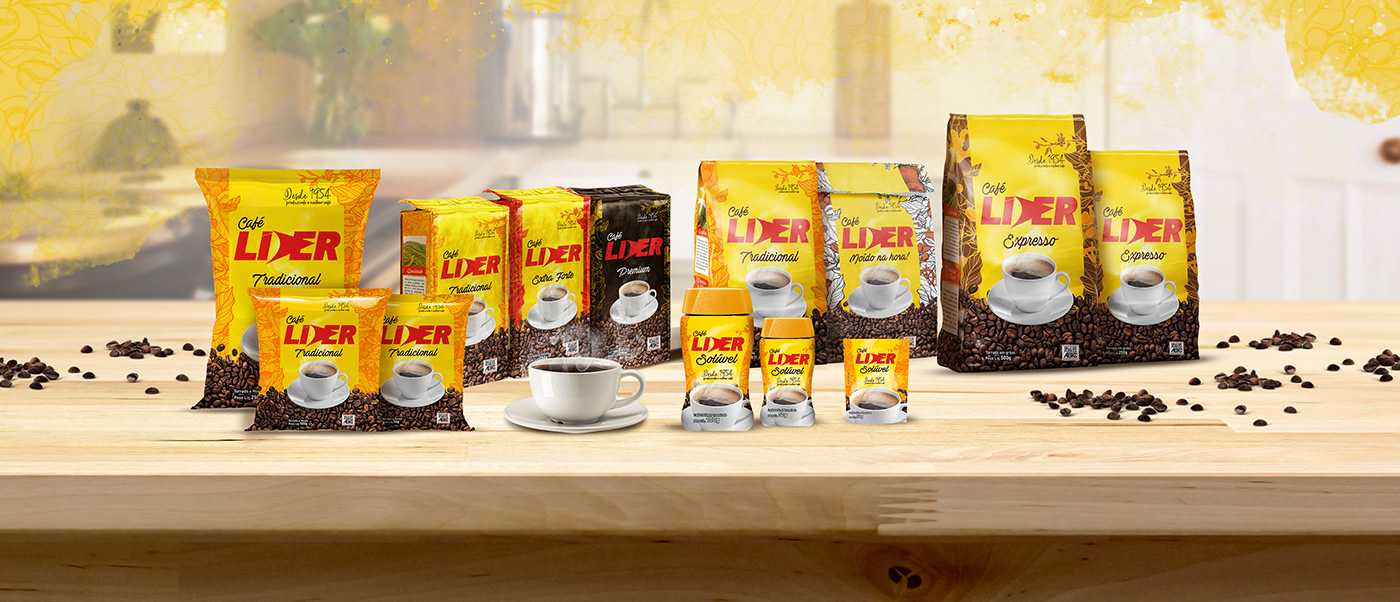 Brazil cafe Coffee Fun grupo lider lider Packaging para warm yellow