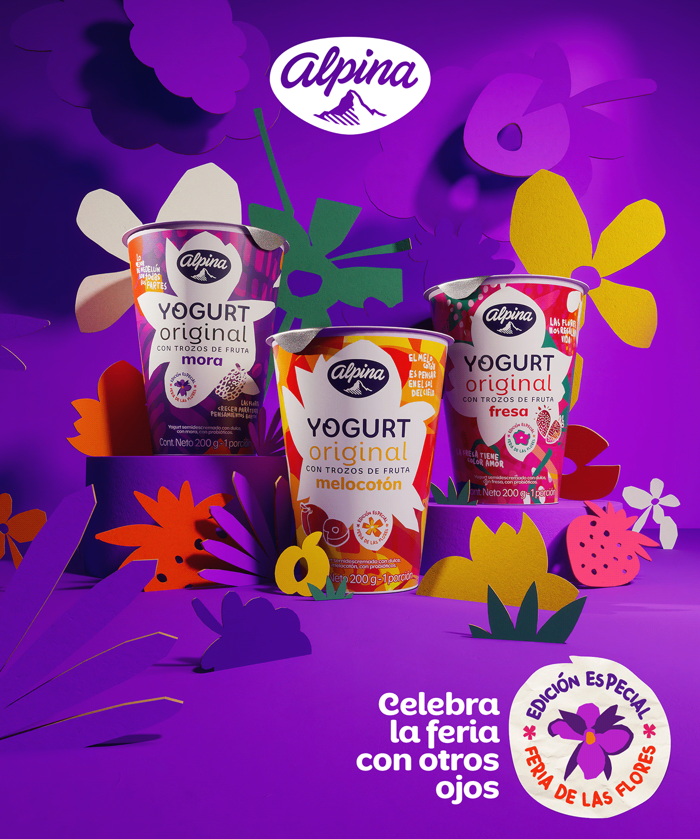 art design Advertising  yogurt leche alpina colombia alpina frutas Carnival feria