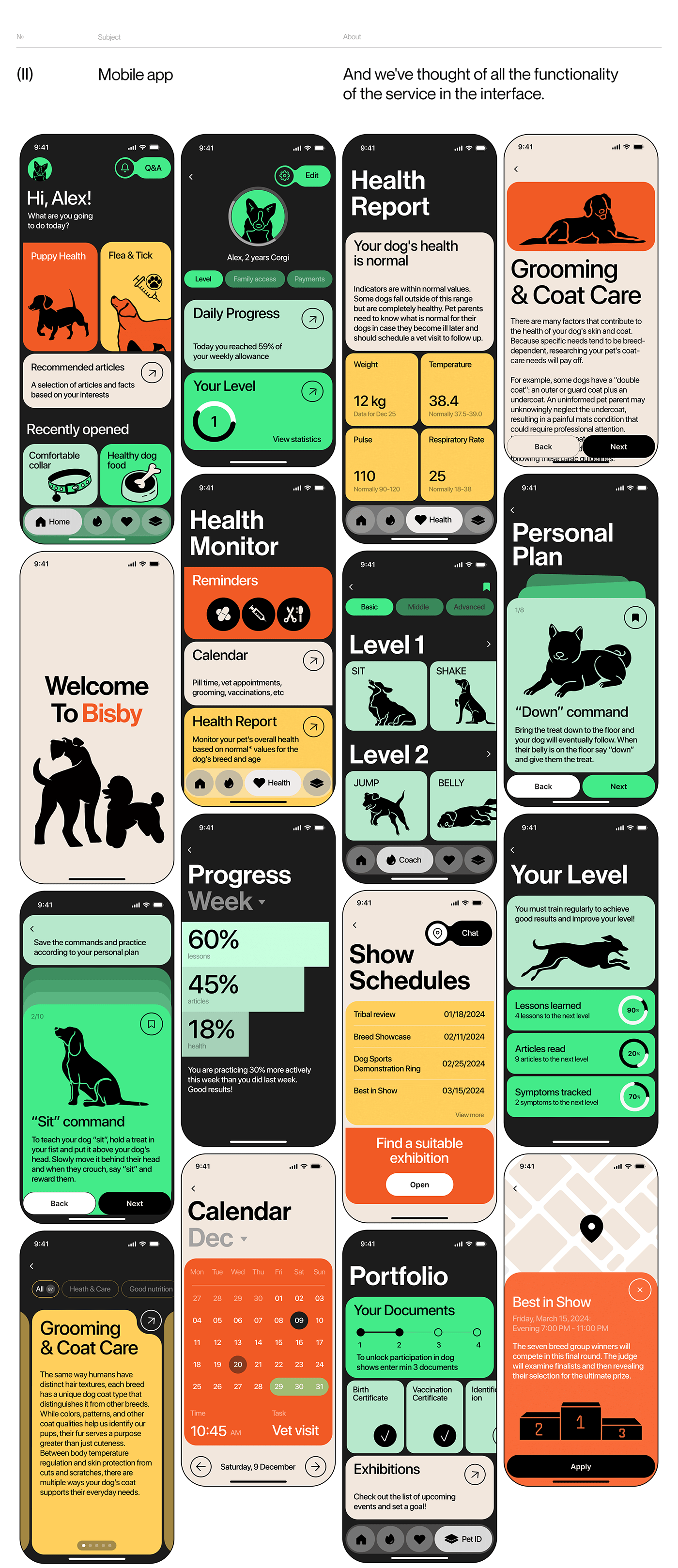 dog training Pet Mobile app healthcare tracking UI/UX Web Design  user interface Website