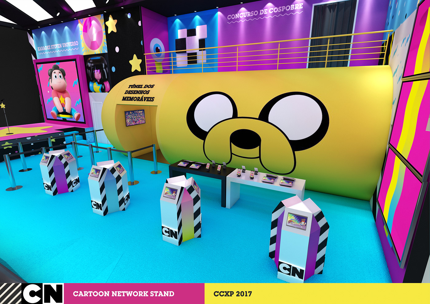 Stand Exhibition Stand Design booth ccxp Comic Con cartoon network Steven Universe Adventure Time ok ko estande