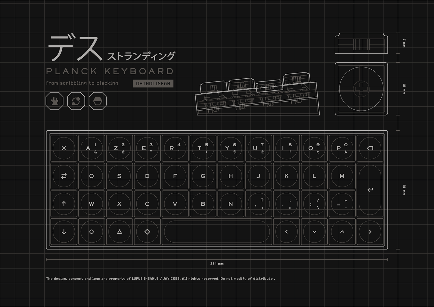 3D CGI Coiled Cable concept Death Stranding keyboard Mechannical Keyboard Ortholinear