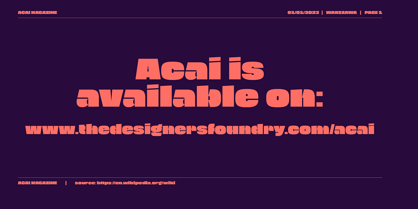 acai branding type Brasil Experimental font Headline logo font MACHALSKI speciment strong Vernacular type