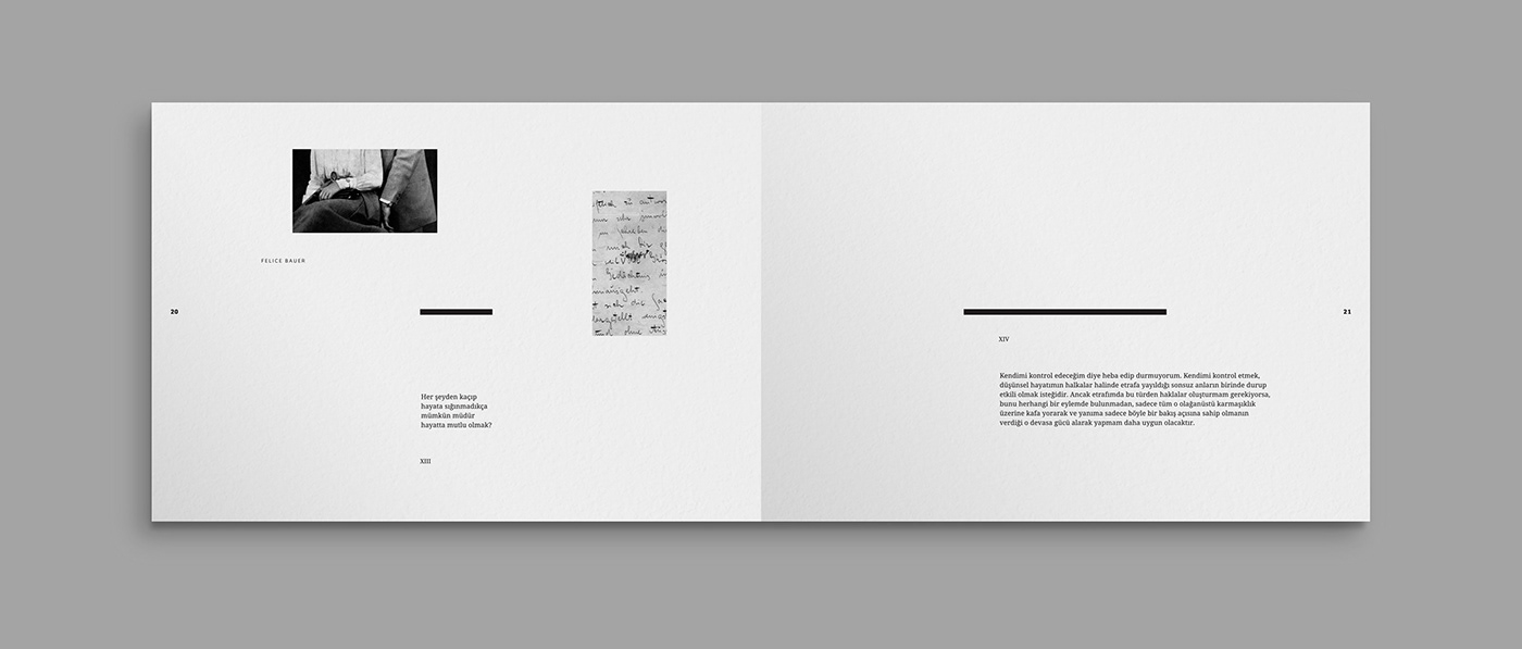 book design aphorisms kafka page large Franz Kafka blackwhite graphicdesign monogram print