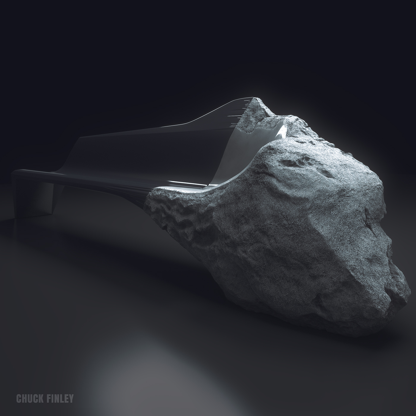 PEUGEOT Carbon Fiber volcanic rock onyx sofa art object industrial design 