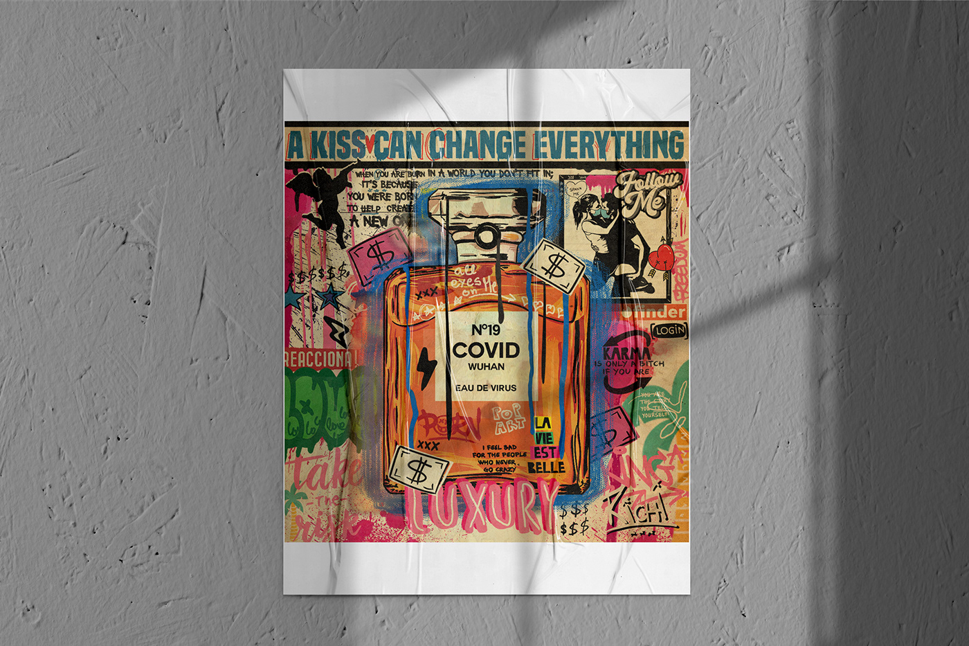 chanel COVid Digital Drawing fashion illustration Fashion Poster Graffiti Pop Art pop art poster Street Art 