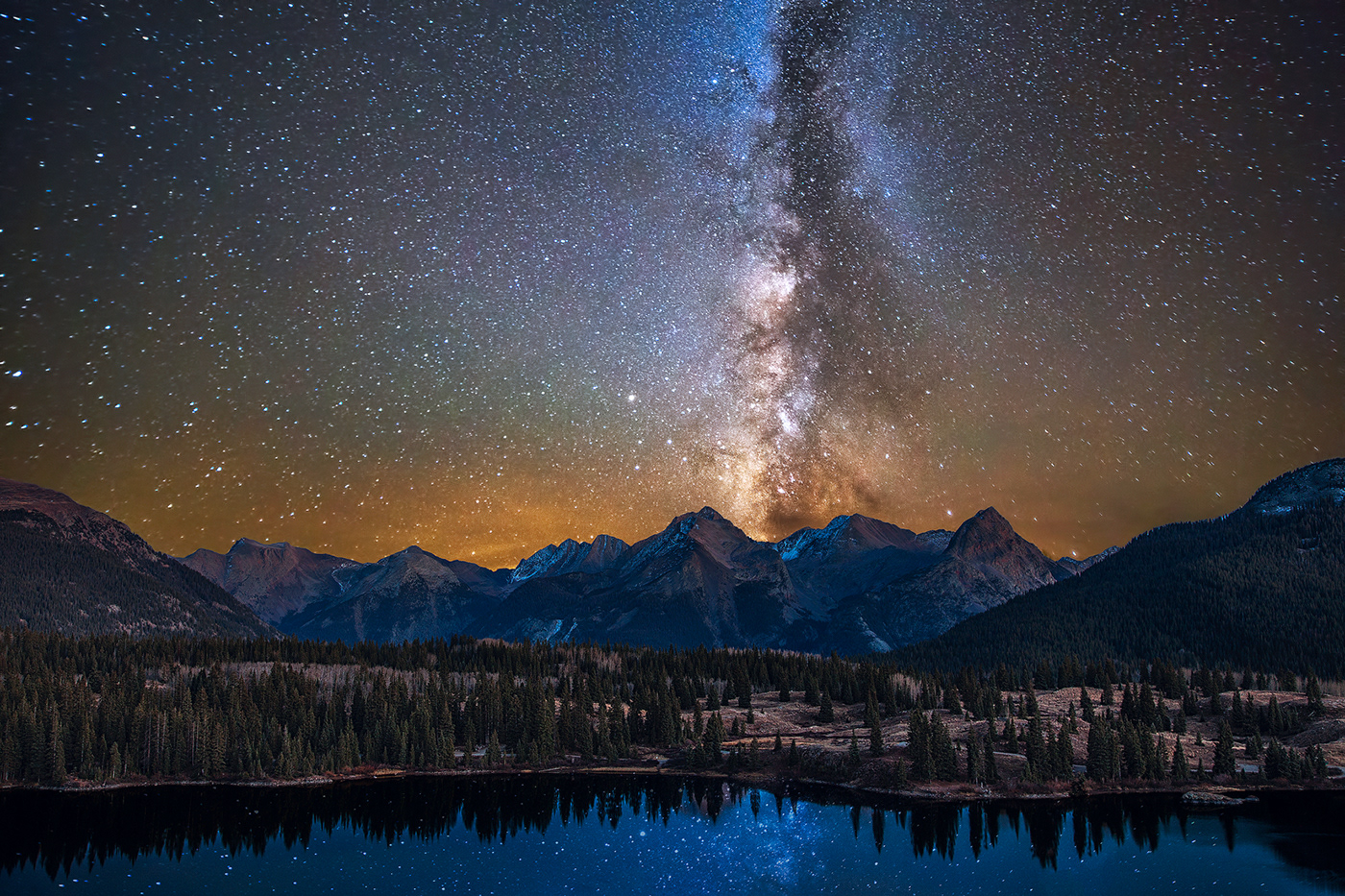 Colorado night stars mountains