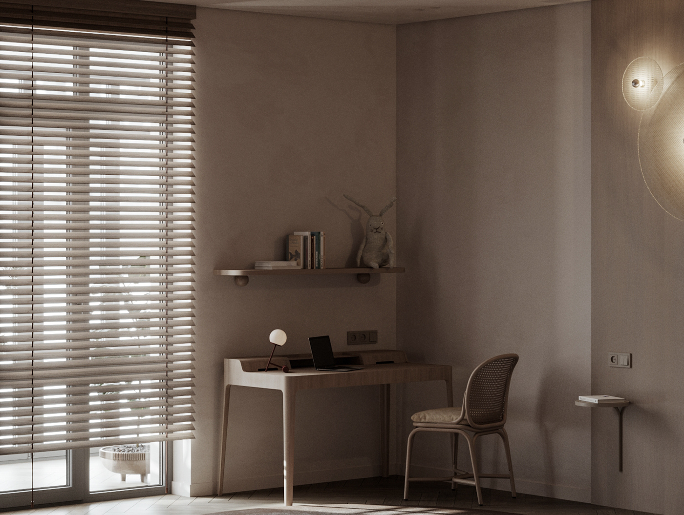 3ds max design Interior Japandi kitchen livingroom Minimalism Render Scandinavian visualization