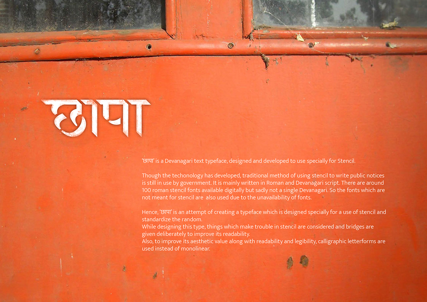 devanagari stencil Stencil Typeface DEVANAGARI TYPEFACE industrial use public transport MUMBAI