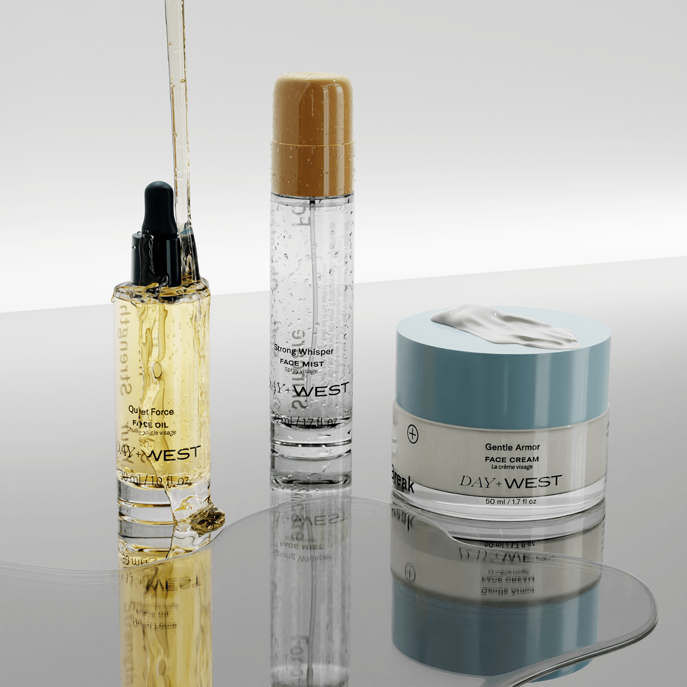 beauty skincare Packaging CGI Product Photography still life 3d modeling 3D branding  Render