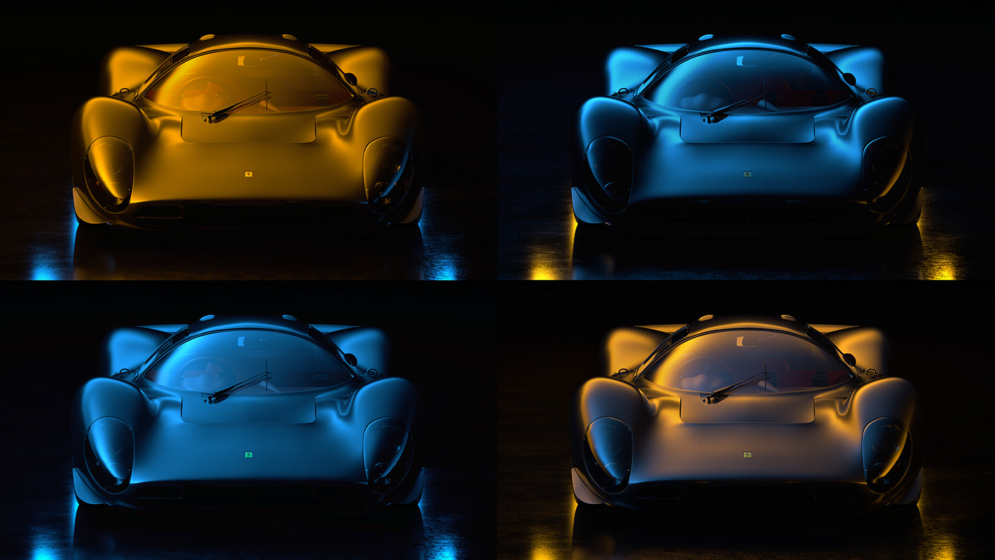 animation  automotive   carfineart CGI CoronaRender  FERRARI hypercar le mans race car Batmobile