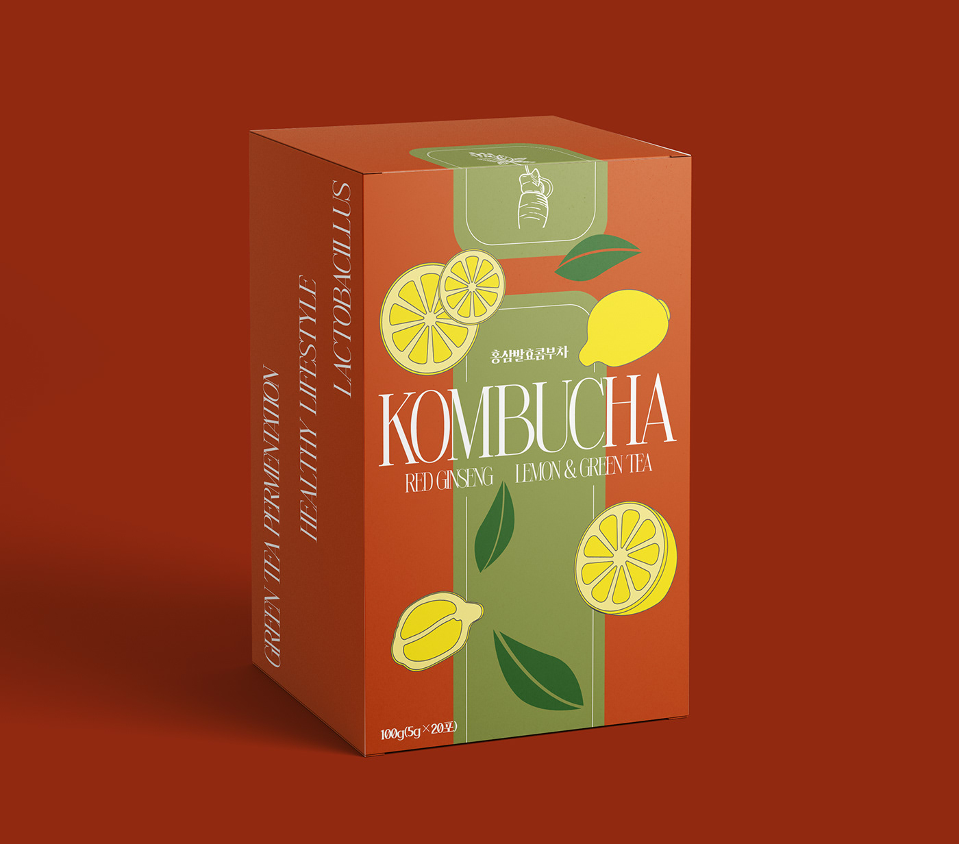 kombucha package packagedesign lemon fermentation Redginseng