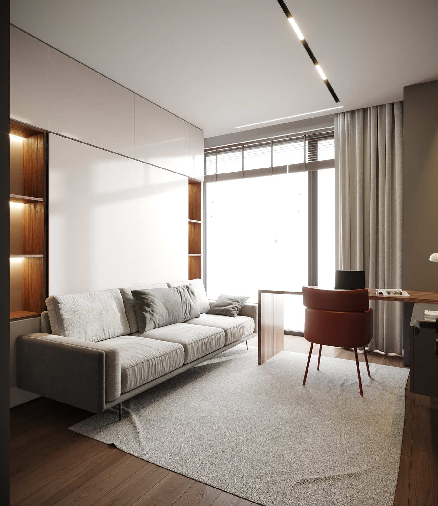 interior design  visualization Render apartment Interior bedroom kitchen living room Minimalism INTERIOR RENDERING