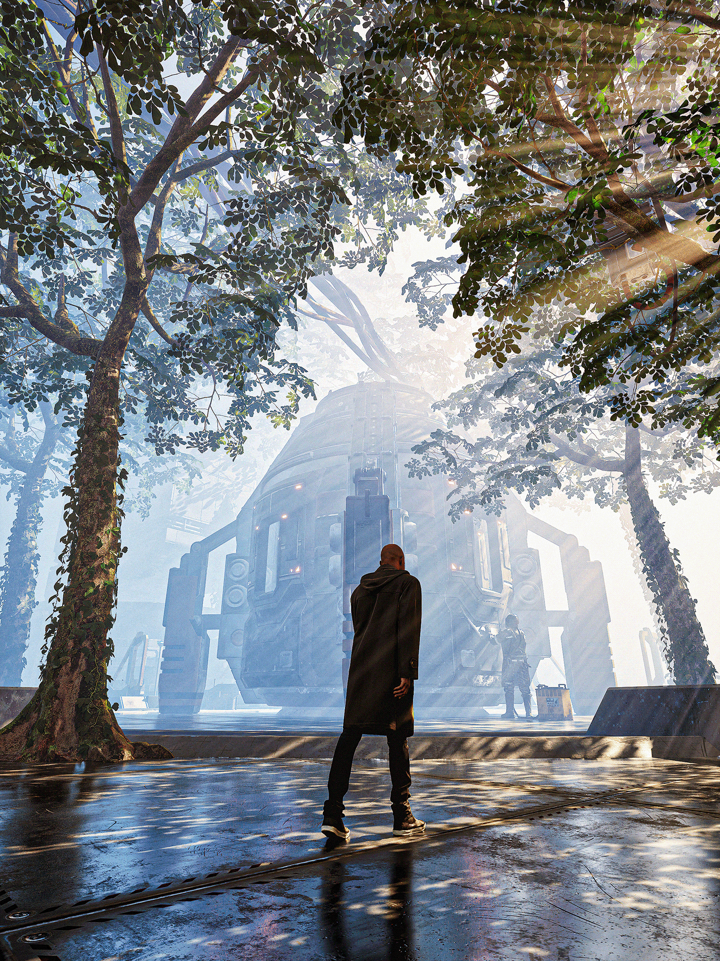 Cyberpunk Scifi Digital Art  environment kitbash Landscape Nature sunlight Unreal Engine CGI