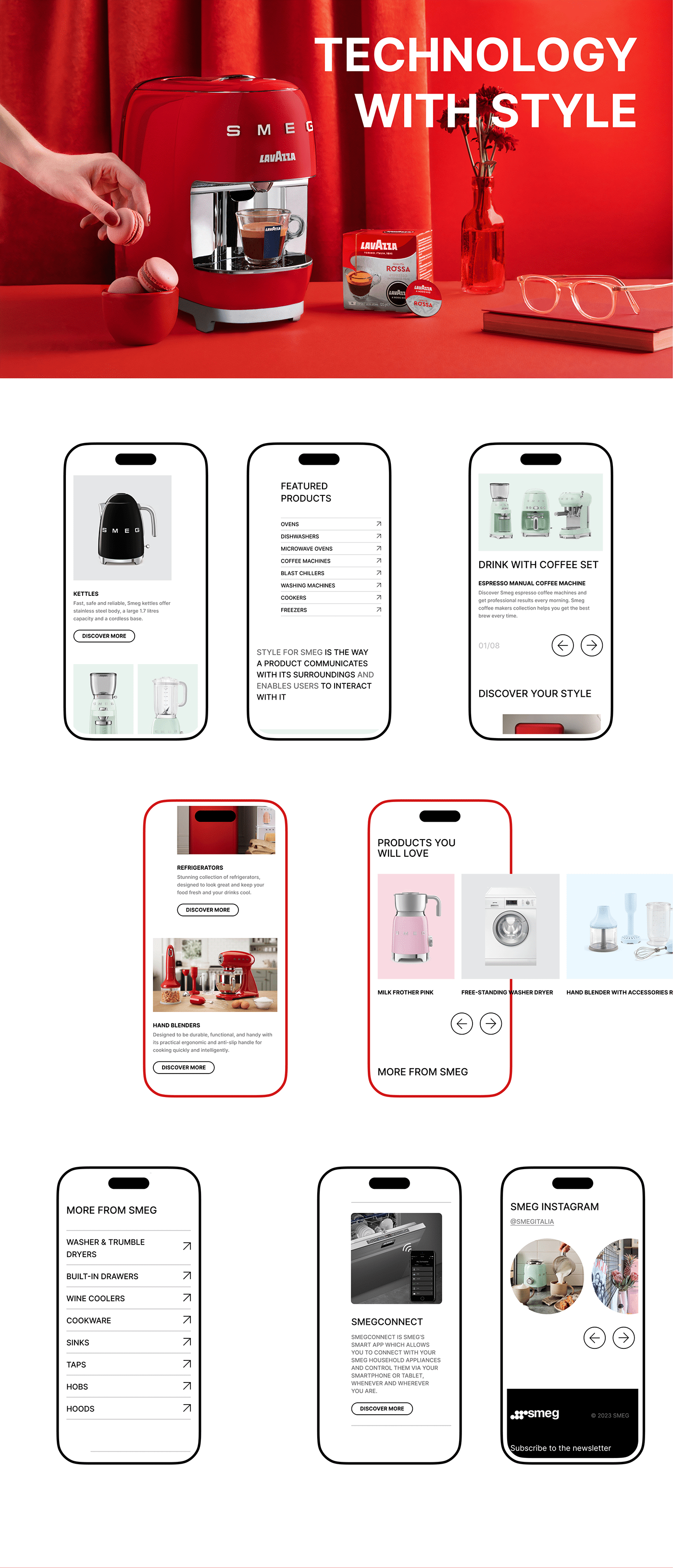 concept e-commerce Figma home appliances Online shop product design  redesign smeg UI/UX user interface