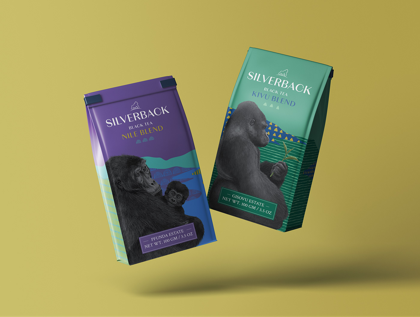 Packaging gorilla ILLUSTRATION  animal product packaging brand identity Advertising  marketing   africa visual identity