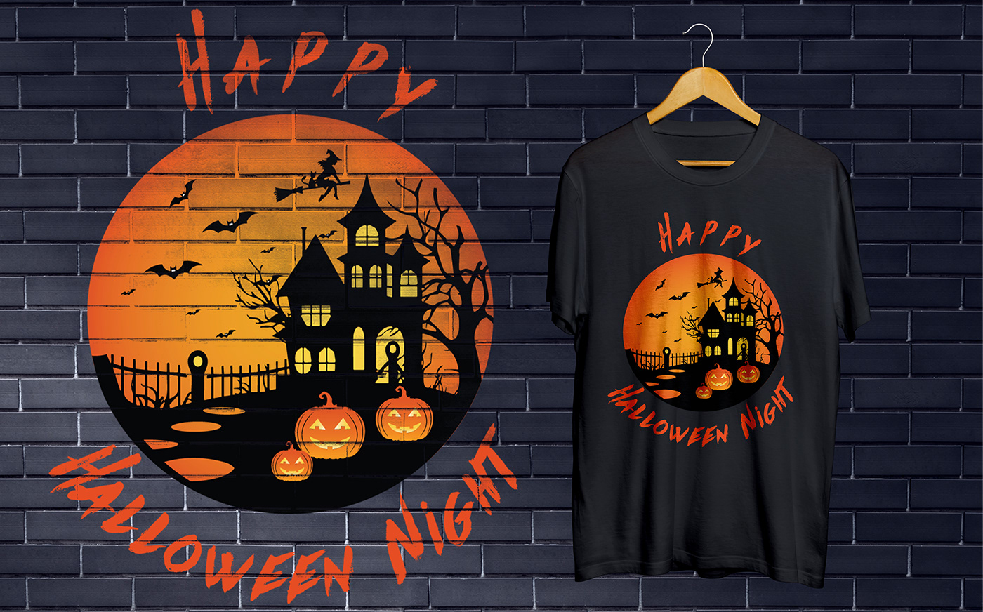 Halloween T-Shirt Halloween Halloween party Halloween Design t-shirt Tshirt Design vector Apparel Design Vintage Design trendy halloween t-shirt
