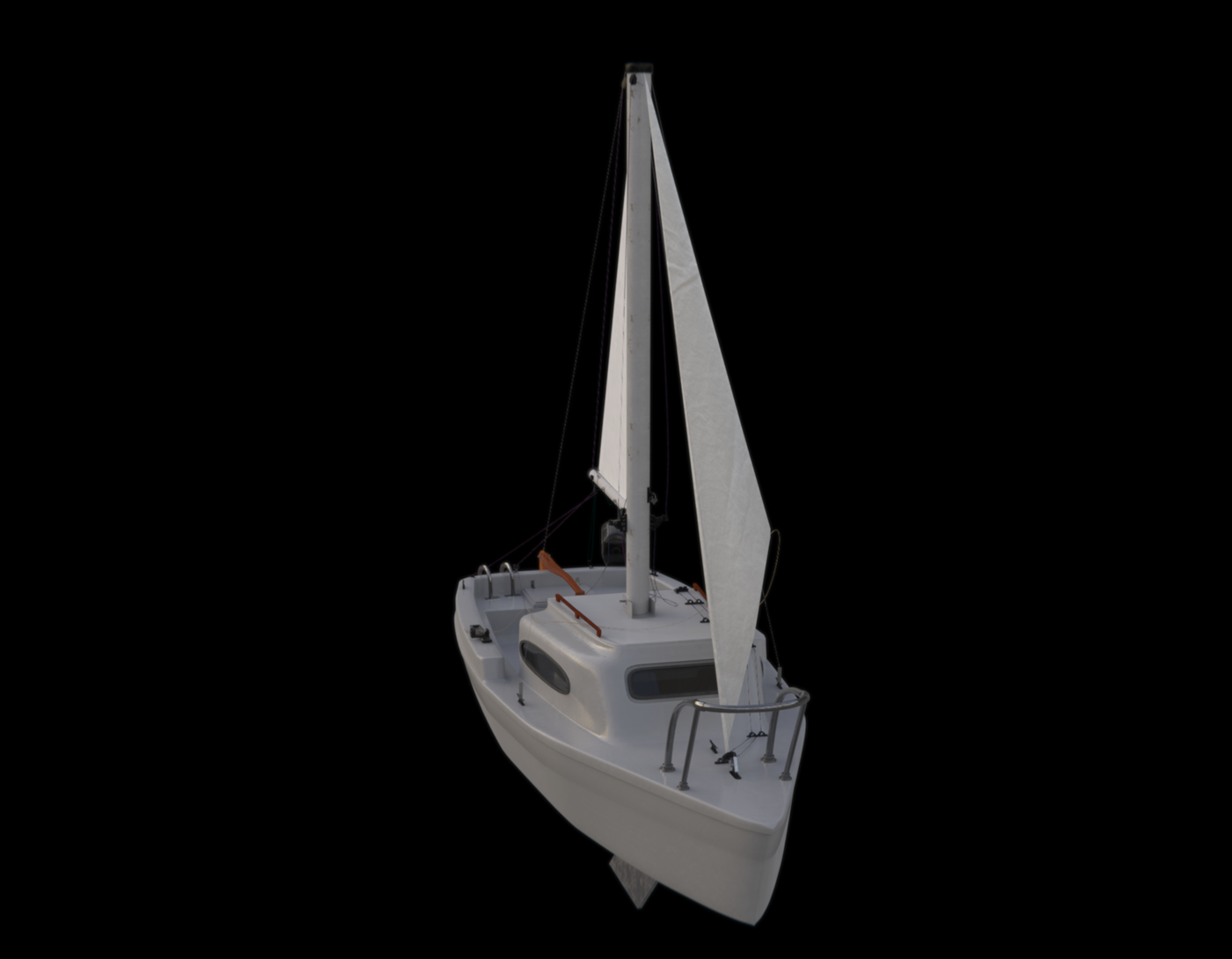 3D 3d modeling 3d Realistic renders boat Game Assets Maya modeling sailboat sea texturing