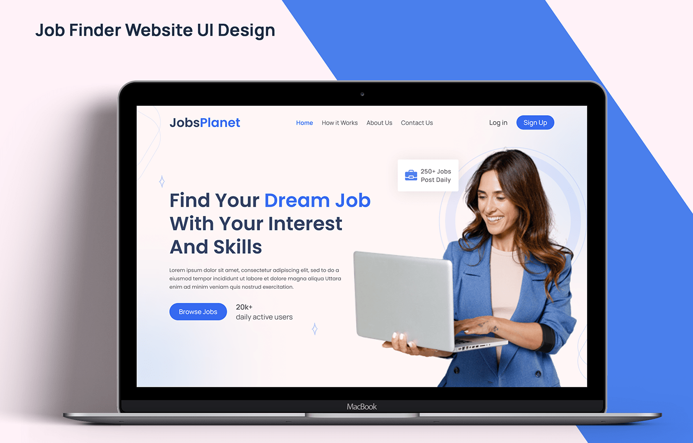 graphic design  job portal landing page Mockup ui design uiux ux Web Design  Web Template Website