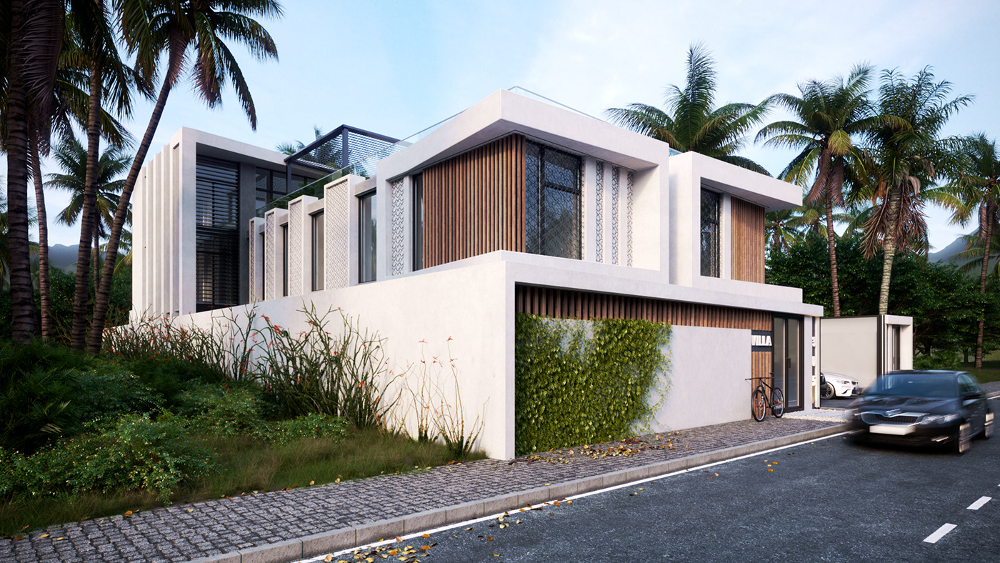 architecture design visualisation Project inspiration Nature palms sunset house Landscape