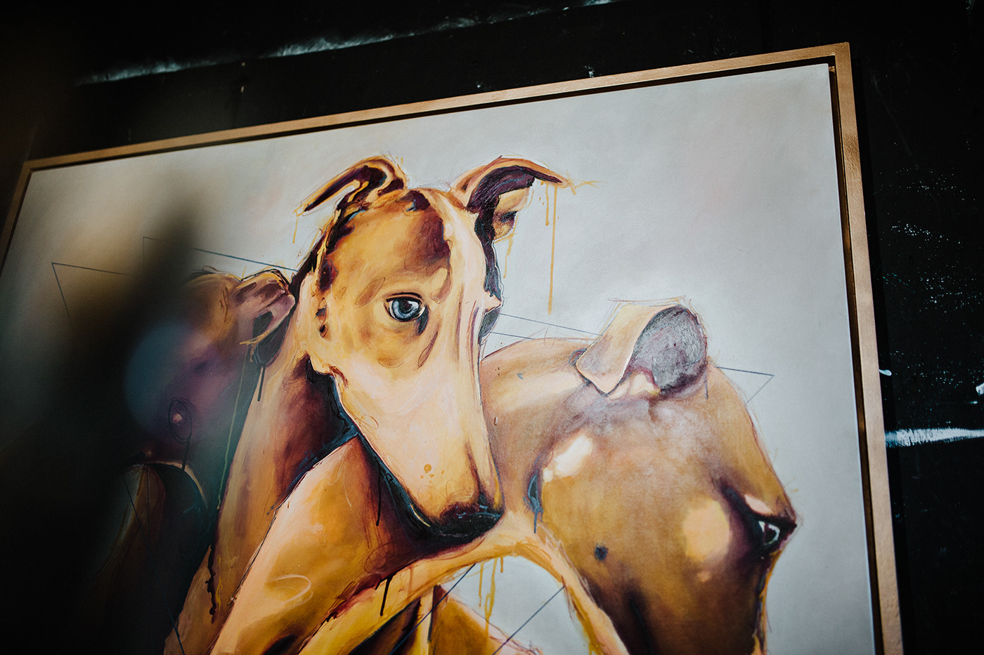 greyhound dog acrylic paint homestudio art