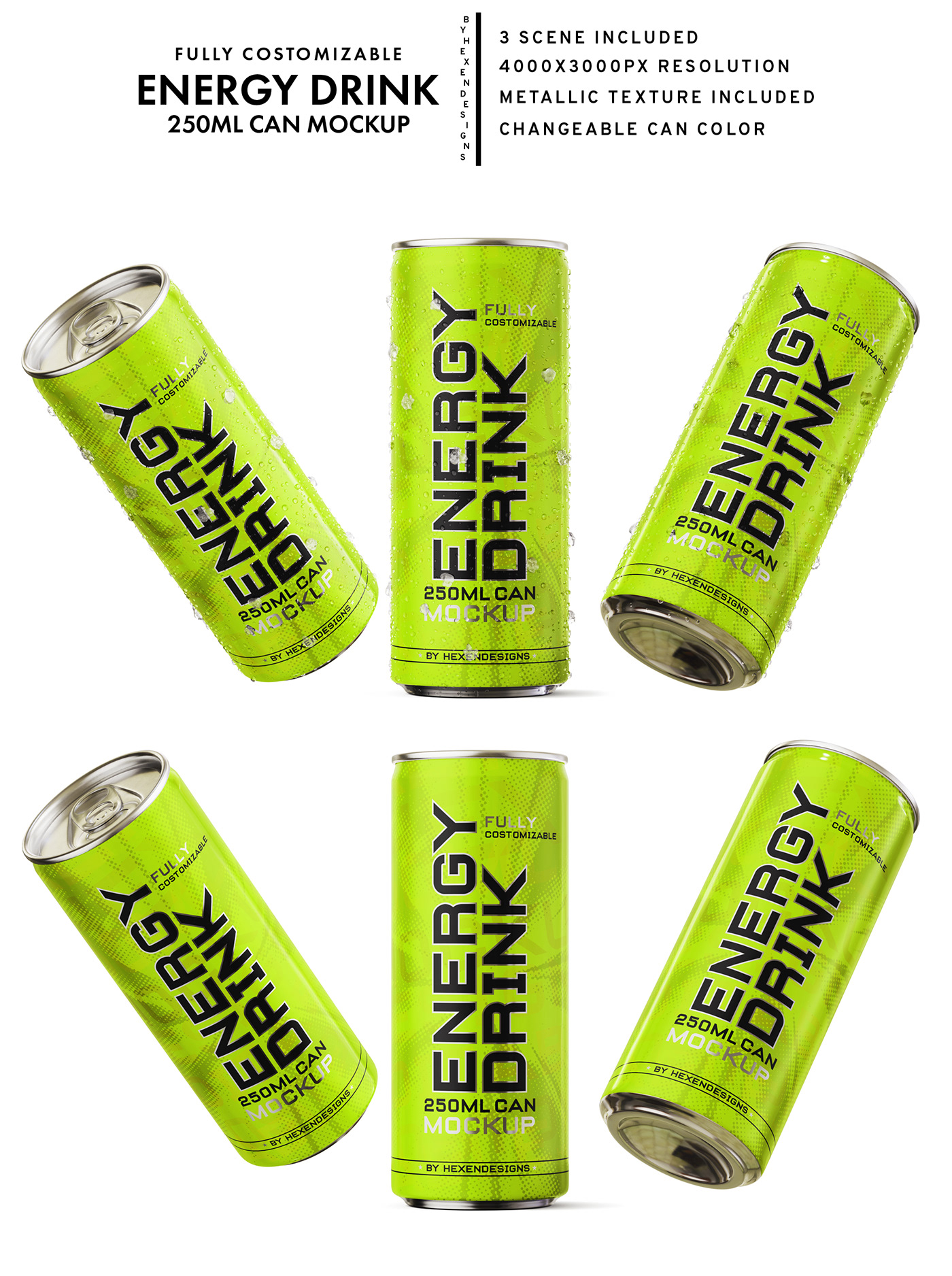 Download Energy Drink Can Mockup+Free Sample on Behance
