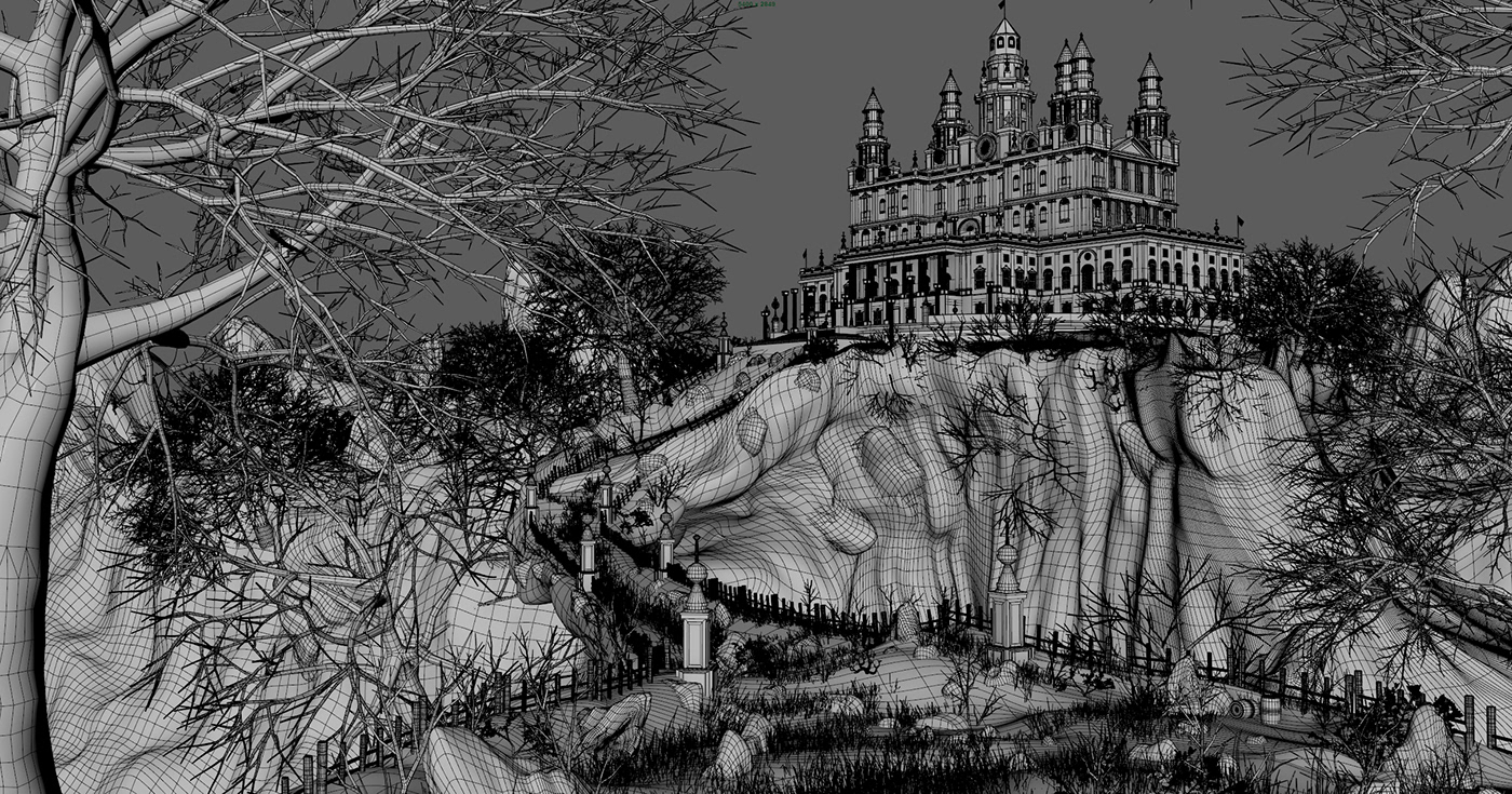 fantasy Castle medieval 3D CGI game videogame Maya Mons