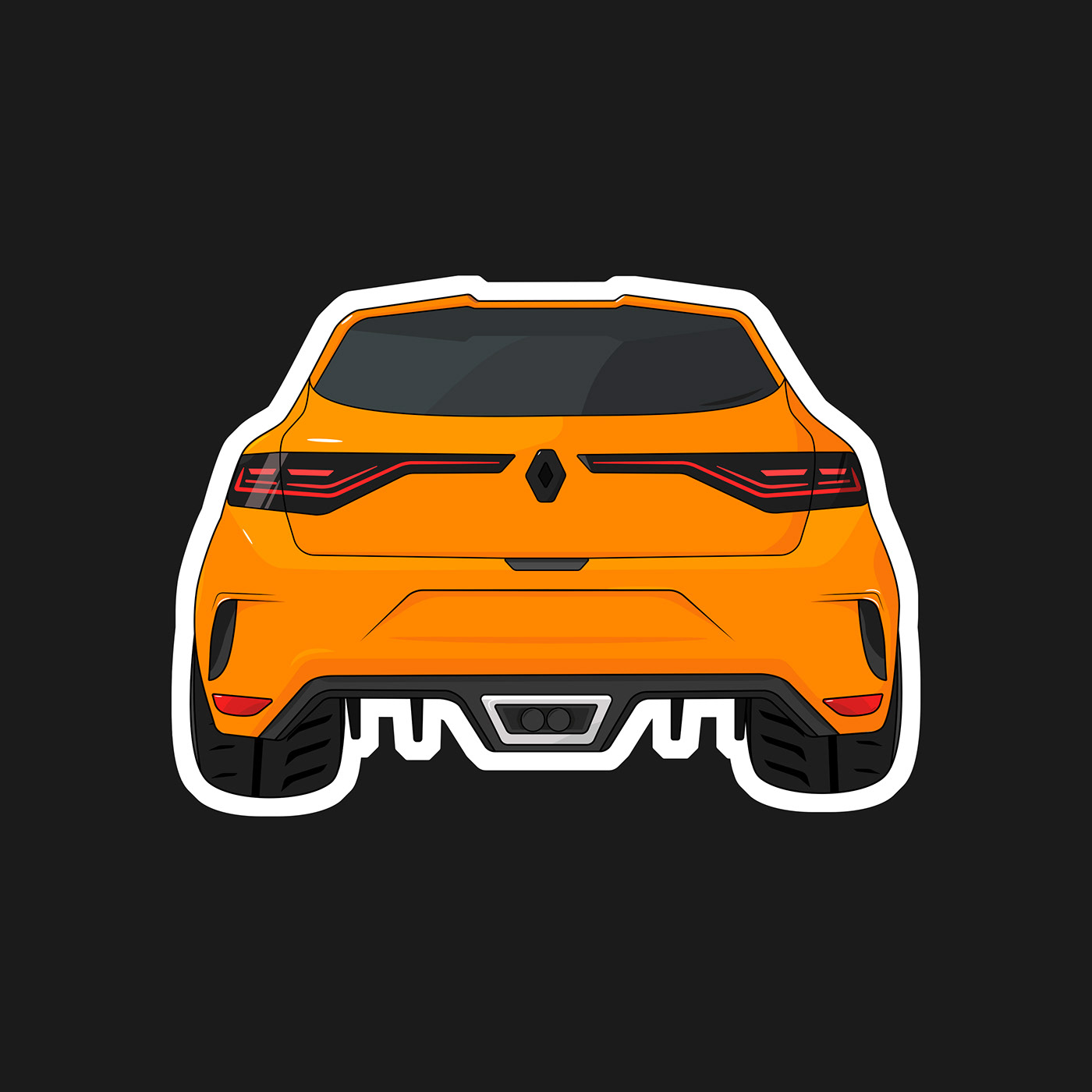 Vehicle automotive   car renault vector sticker poster cartoon sketch