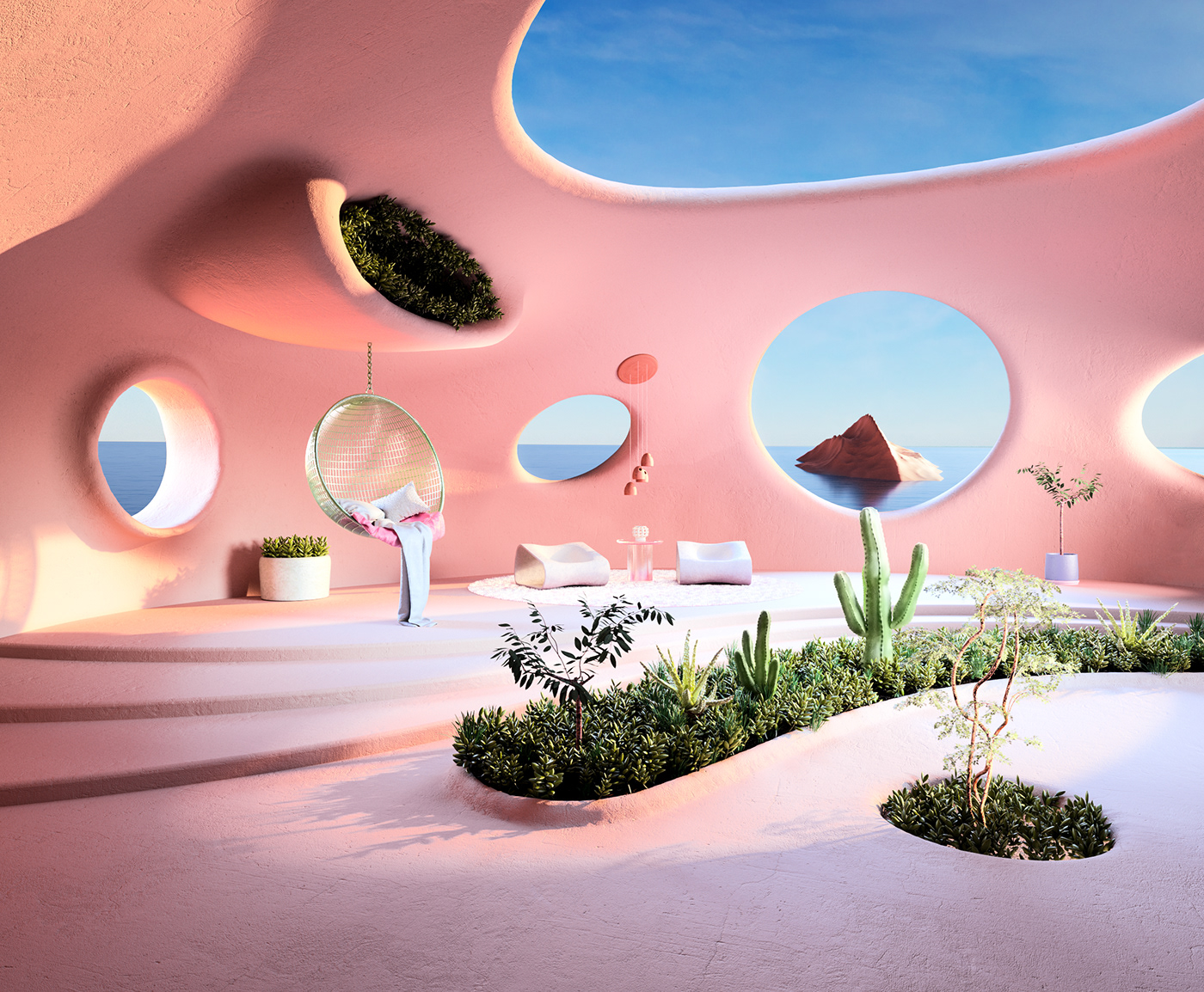 3D abstract architecture c4d cinema4d colors dream Interior organic redshift